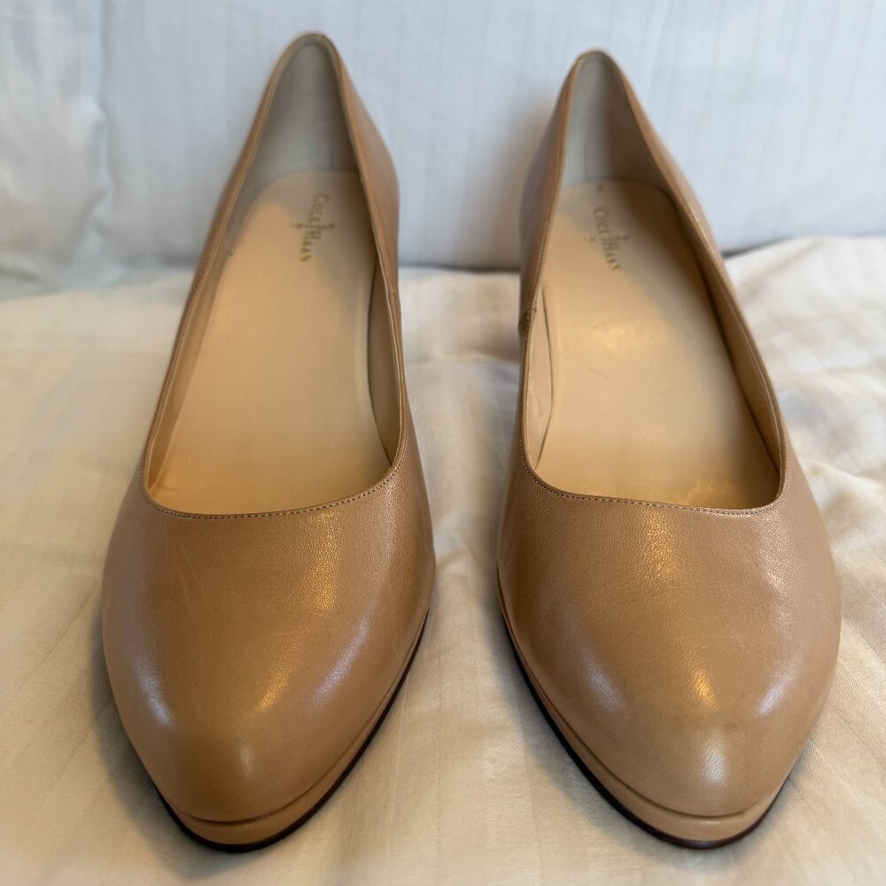 EUC Cole Haan MARGOT Leather PUMPS Heels Shoes Nude Women I Size 10 B